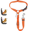 Arnés ajustable naranja para mascotas y gatitos con clip y collar adjunto.