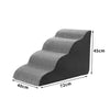 A gray non-slip pet stairs ramp with a stepped design, measuring 72cm long and 45cm high.