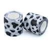Rollo de vendas autoadhesivas para mascotas con estampado de vaca en blanco y negro