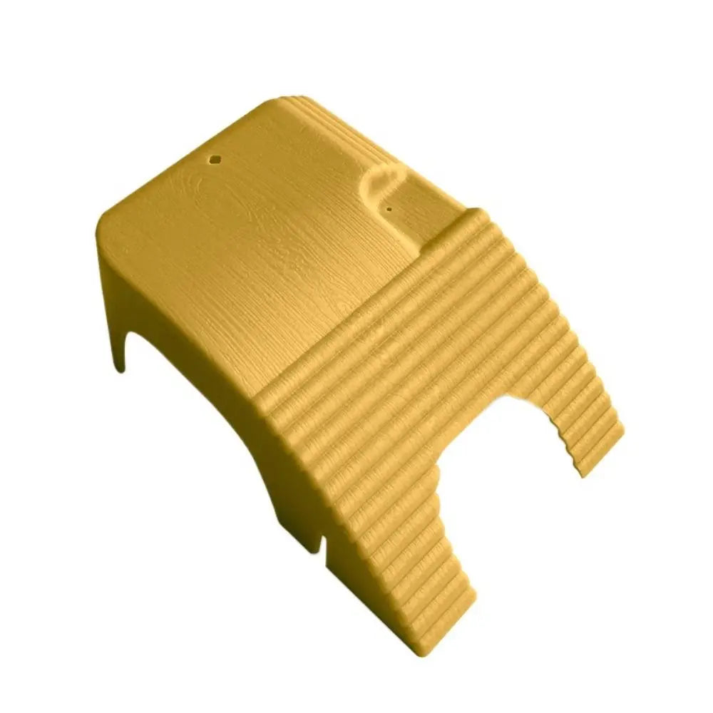 A yellow adjustable reptile basking platform with suction cups for turtles and amphibians.