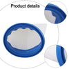 Blue reusable sand and silt filter bags shown with close-up details of the filter structure