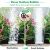 Demonstration of air stone function showing the transition from big bubbles to small bubbles for oxygen diffusion