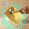 A cat is drinking water from an automatic USB cat water fountain, demonstrating a 360 degree no dead angle view.