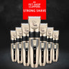 A set of ten professional pet hair clippers in gold and black packaging for strong shave grooming.