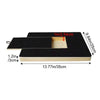 A black wooden dog nail scratching board with a treat box, showing dimensions in inches and centimeters.