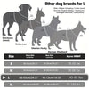 A comparison chart showing sizes and weights for different dog breeds including Retrievers, Doberman, Siberian Husky, and Ger