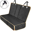 Black quilted waterproof car dog seat cover mat with handles for pet protection
