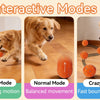 Three modes of interaction for an interactive motion-activated smart pet ball showing gentle, normal, and crazy movement.