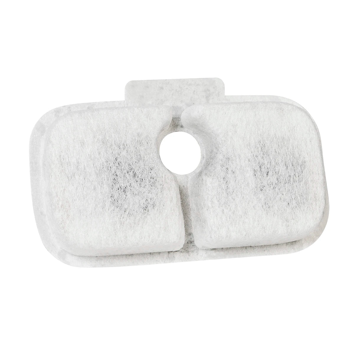 A white premium cat water filter set consisting of two interlocking plastic pieces.