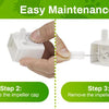 Four steps showing how to easily maintain an Ultra-Quiet Replacement Pump for a cat water fountain.