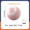 Pink pet jump ball toy suitable for cats with a white and pink design