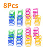Eight colorful spiral spring cat toys for interactive play with cats and ferrets