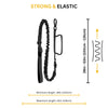 Black strong and elastic dog harness and leash set with adjustable length options