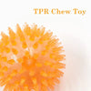 An orange, spiky chew toy designed for dog teeth cleaning and play.