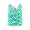 A vibrant turquoise reusable foldable bubble shopping bag with a ruffled texture.