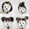Drei Bilder verschiedener Frisuren auf einem Hunde-Kopfbedeckung für Cosplay