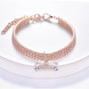 Rose gold crystal rhinestone pet collar with a bone pendant