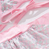 Pink mesh summer pet swimsuit for dogs and cats featuring a floral pattern