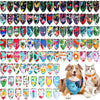 A collection of 100 donut print dog bandanas featuring various holiday designs and patterns.