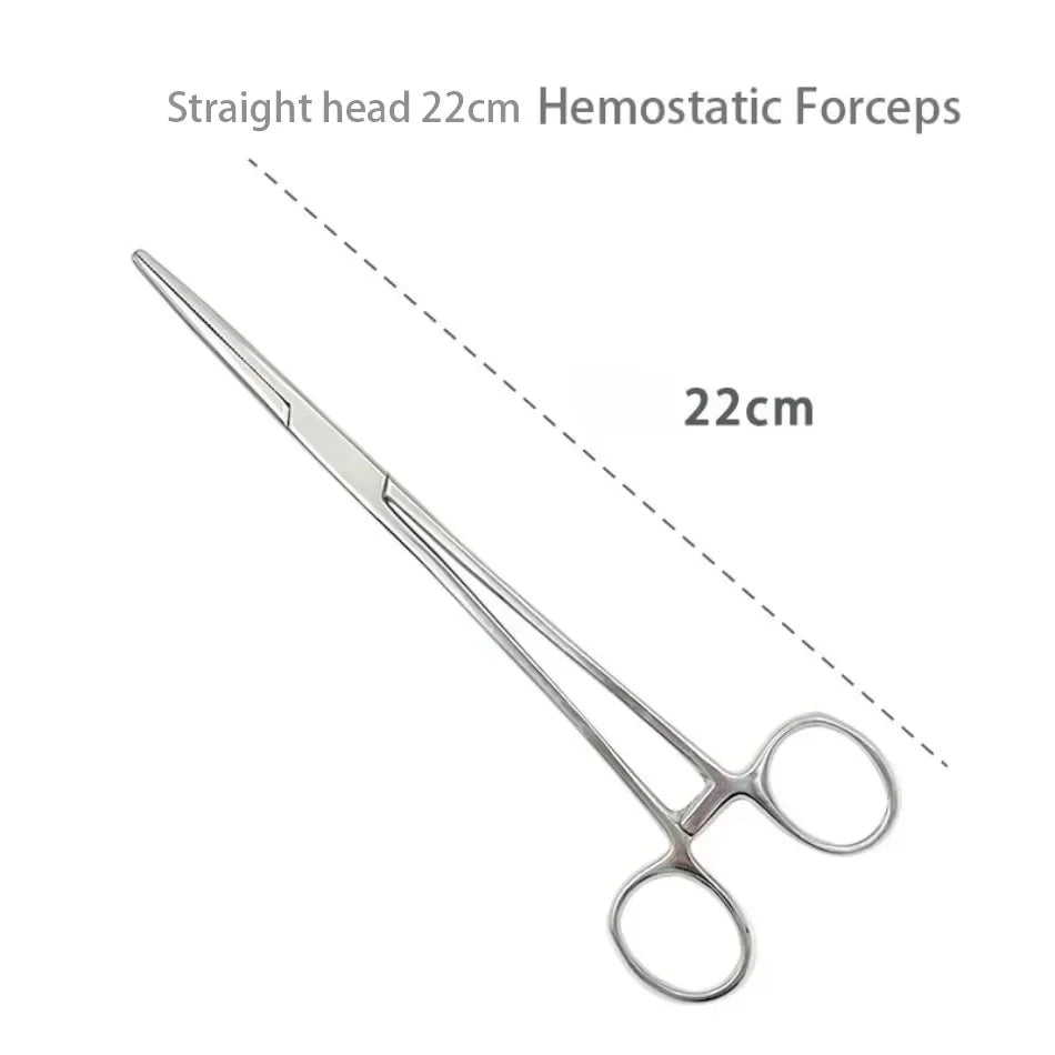 Straight head 22cm hemostatic forceps made of stainless steel