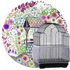 A decorative bird cage skirt made of nylon mesh with a lattice design, used as a debris guard.