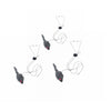 Interactive door hanging cat toy with mouse teaser featuring a gray cat and stringed mouse