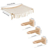 Wall-mounted cat tree with scratching stairs and hammock in beige fabric