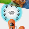 An orange ultrasonic device is shown next to a dog, illustrating adjustable ultrasonic waves for dog training.