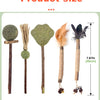 Four natural silvervine cat chew sticks of varying sizes shown next to a ruler for scale.