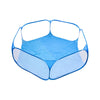 A light blue foldable transparent pet playpen designed for small animals.