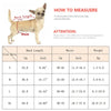 Diagramm mit Größenangaben für verstellbare Hundeschultergurte, einschließlich Rückenlänge, Taille und Gewicht.
