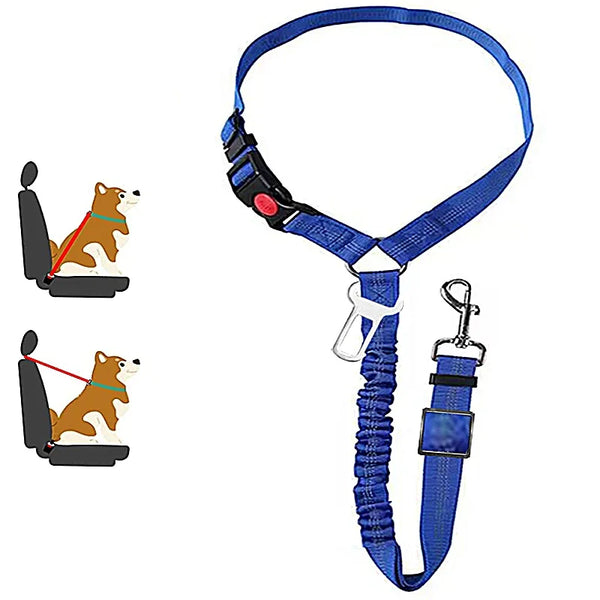 Harnais ajustable bleu pour chiens et chatons avec attache et poignée