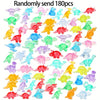 Eine Sammlung farbenfroher Mini-Dinosaurier-Resinfiguren zur Dekoration.