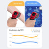 A handheld pet cooling mat device is shown next to a human body, demonstrating a temperature drop from 40°C to 10°C.