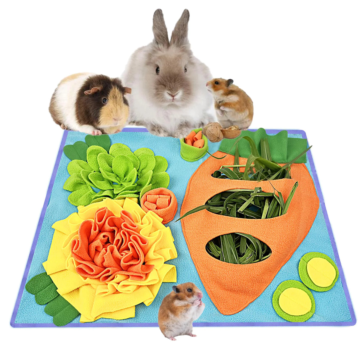 Tier-Snufflemat mit Kaninchen, Guinea-Pig und Maus zum Geruchstraining.