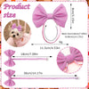 A set of pink handmade dog hair bows and ribbons for pets