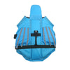 Light blue adjustable dog life jacket with rescue handle and reflective stripes