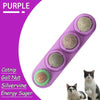 Purple catnip balls with a nut and silvervine flavor for cats