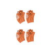 Pair of orange breathable dog knee pads with tiger print designs