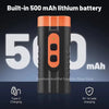 A black ultrasonic pet bark repeller device with an orange battery indicator and Type-C charging port.