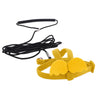 Yellow parrot bird harness and leash set with black strap