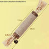 A bundle of natural wooden catnip teeth grinding sticks with twine and fluffy ends.