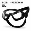 Black XL adjustable pet goggles with a clear lens and black strap