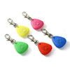 A set of five waterproof LED pet collar lights for dogs and cats in pink, yellow, green, orange, and blue.