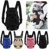 A collection of breathable mesh pet carrier backpacks in blue, pink, and black.
