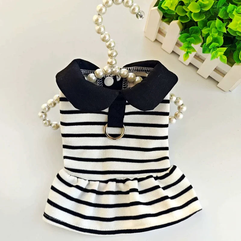 Striped Pet Dress for Small Dogs
