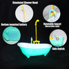 Hellblaue automatische Vogelbad-Dusche mit simulierter Duschkopf, batterie-untergebautem, drehbarer Wasserhahn und Seiten