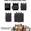 A display showing various sizes of reversible waterproof pet mats for different sized pets.