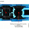 Diagram showing the internal brush and gear mechanism of a bike chain cleaner used for cleaning impurities.