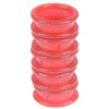 A stack of red silica gel hair scissors, showing multiple rings of the product.
